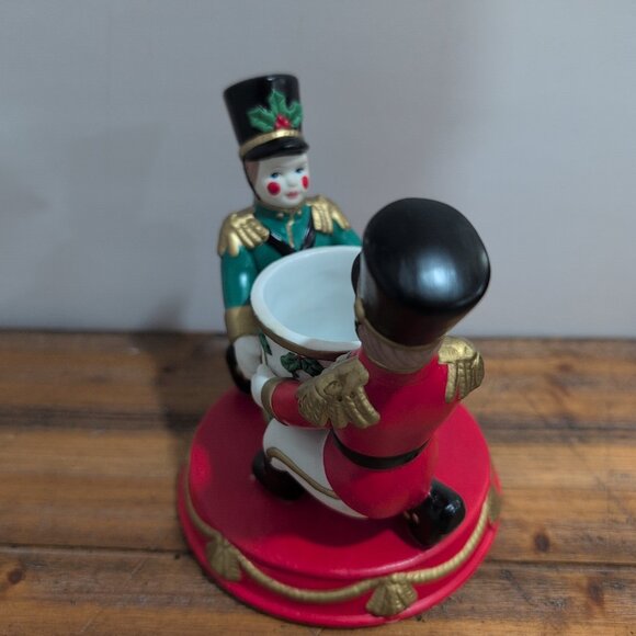 PartyLite Retired Ceramic Toy Soldiers Christmas Candle Holder 5.5" Tall - Picture 5 of 7